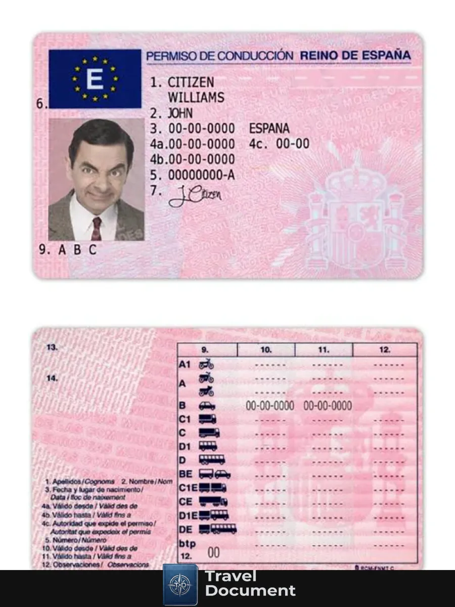 Spain Driving License — Driver License