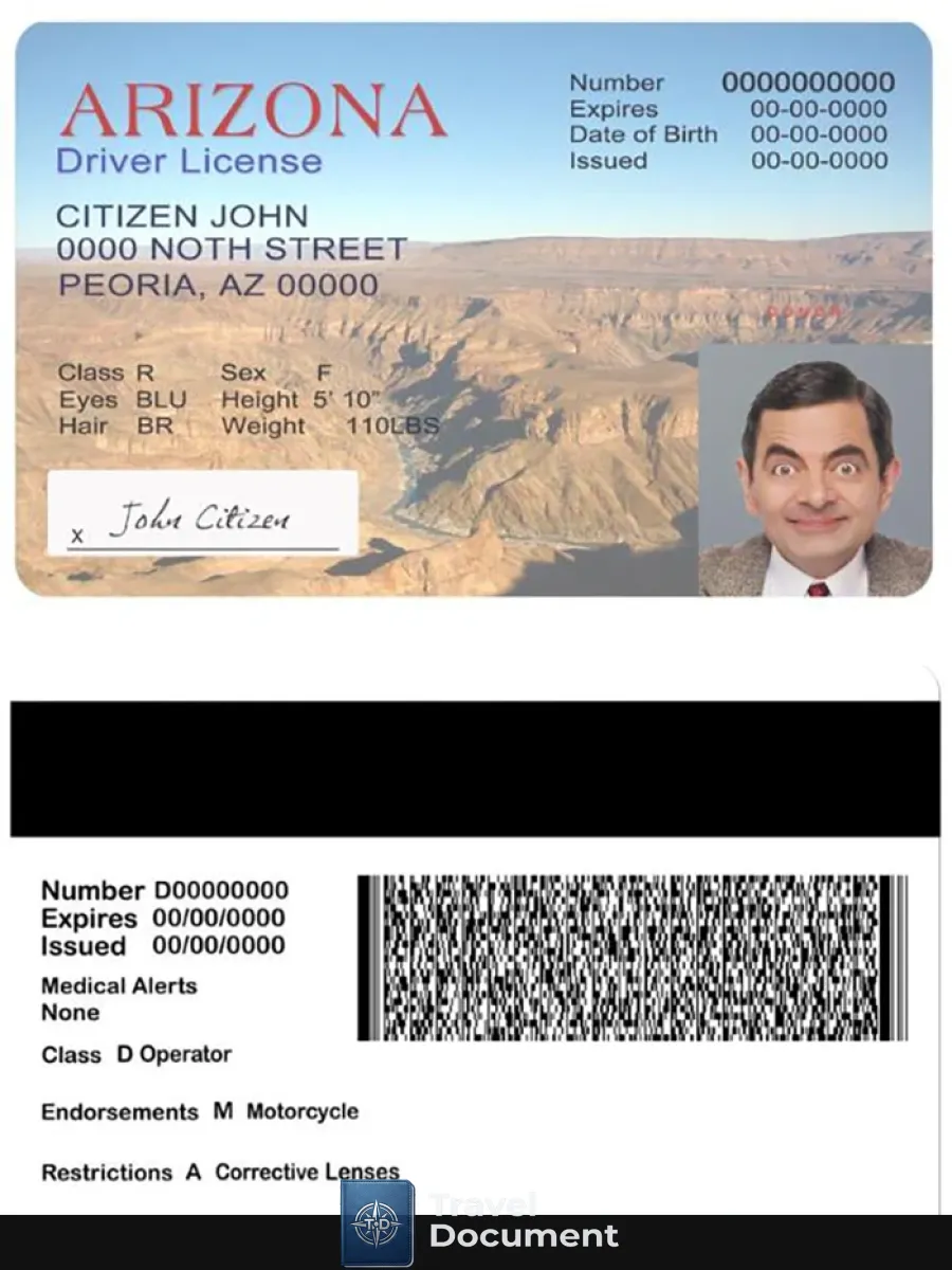 Usa Arizona Driving License Version 2 — Driver License