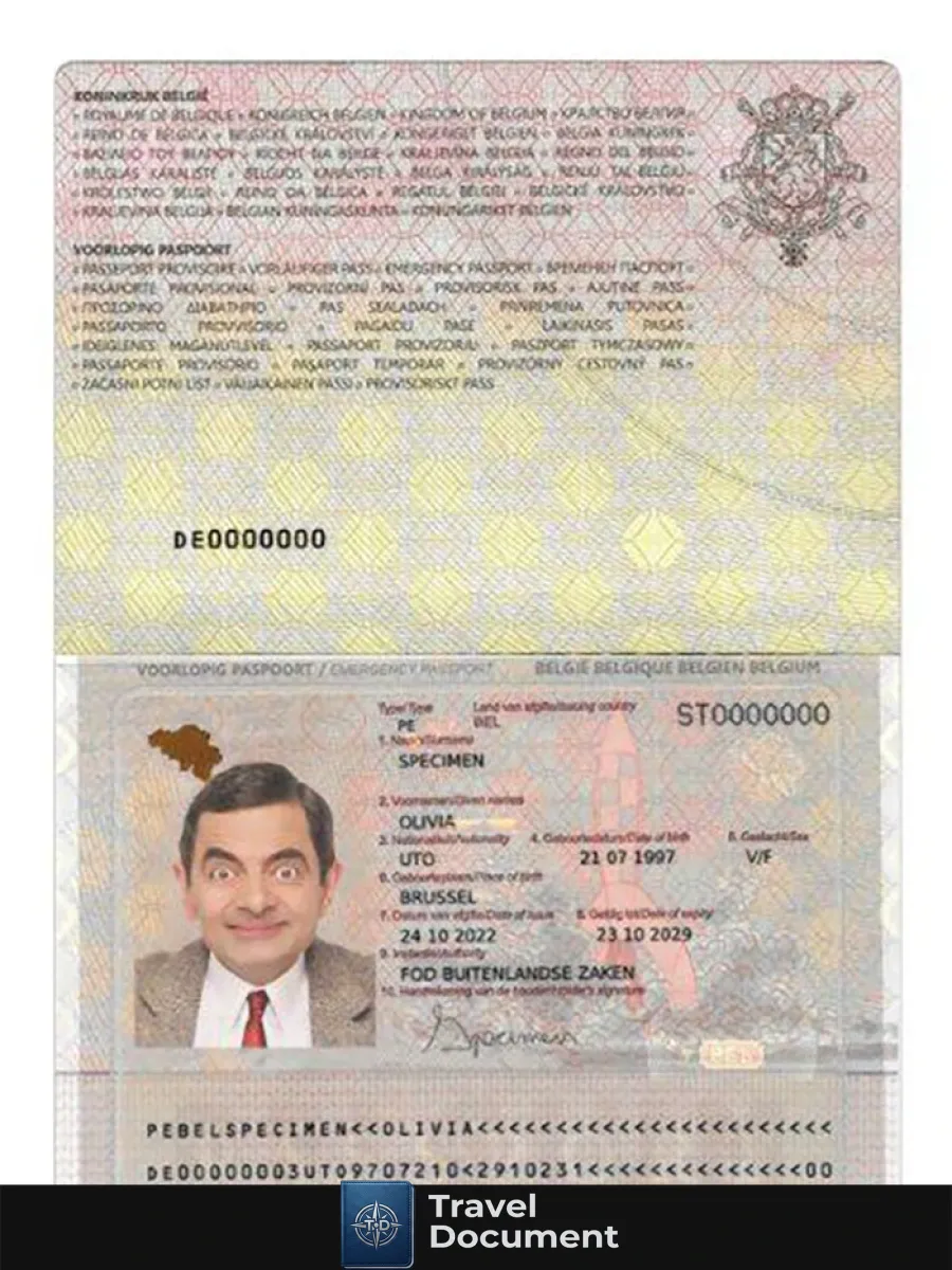Belgium Emergency Passport — Passports
