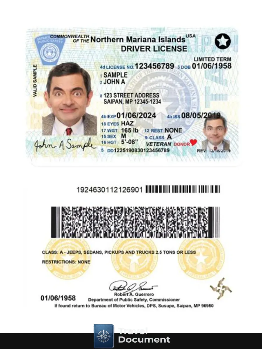Usa Northern Mariana Islands 2019 Present — Driver License