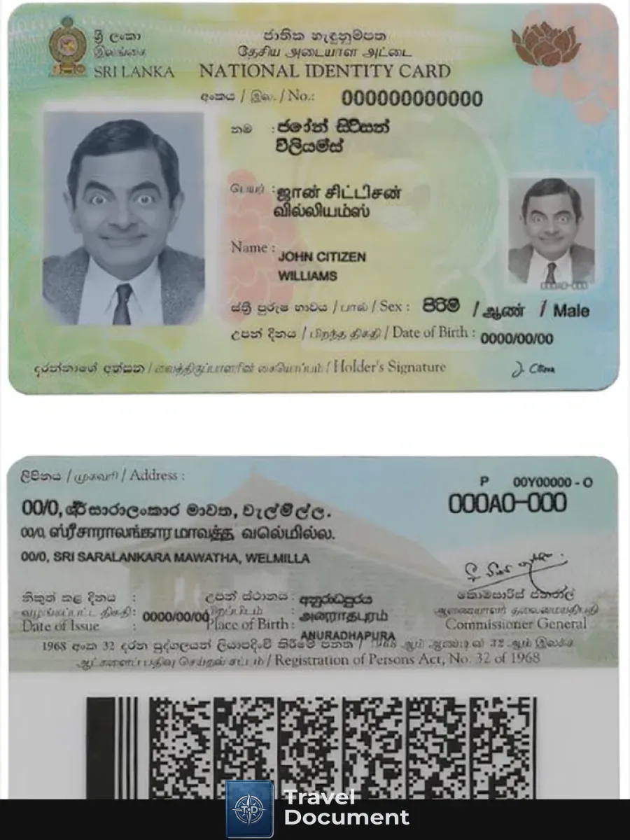 Sri Lanka Identity Card Template In Psd Format Version 2 — ID Cards
