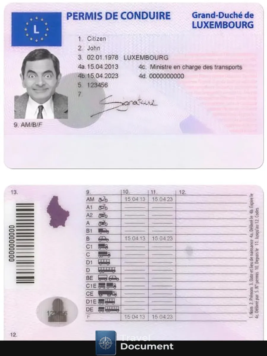 Luxembourg Driving License — Driver License