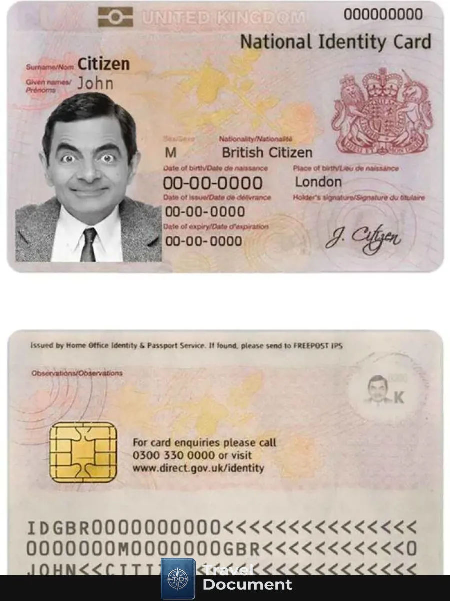 United Kingdom Id Identity Card 1 — ID Cards