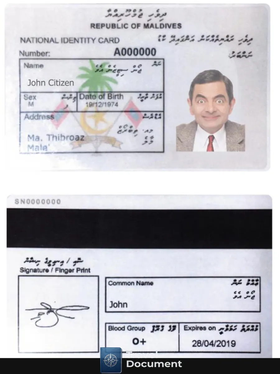 Maldives Id Card — ID Cards