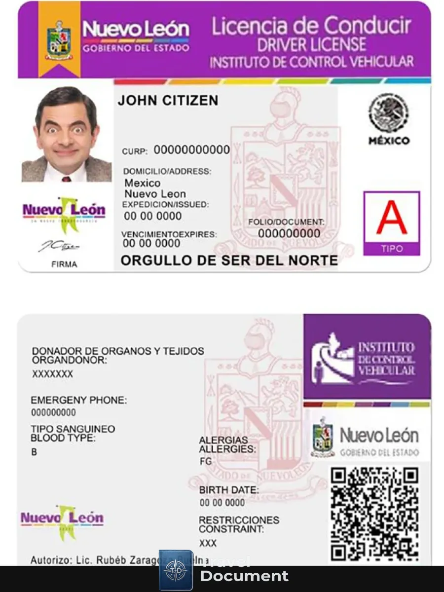 Nuevo Leon Driving License — Driver License