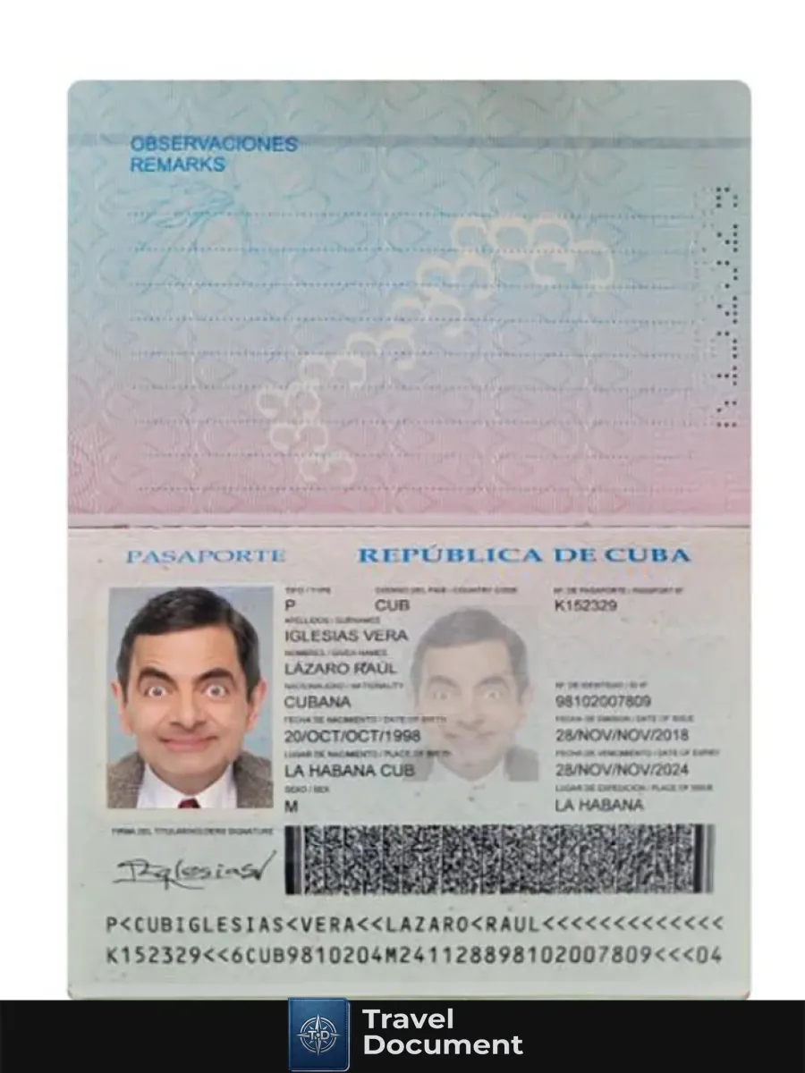 Cuba Passport 2018 Present — Passports