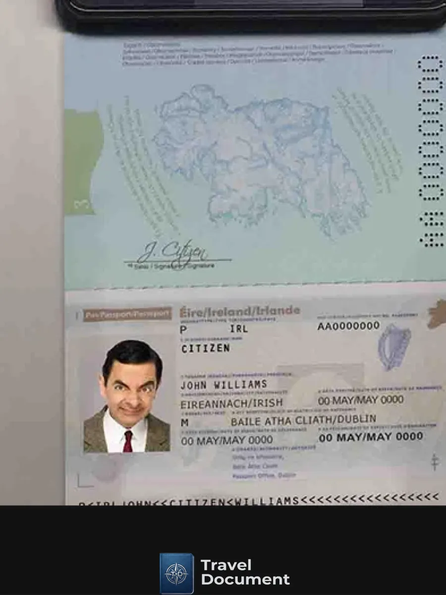 Ireland Passport Template In Psd Format Editable Psd Photo Look Fully Editable With All Fonts — Passports