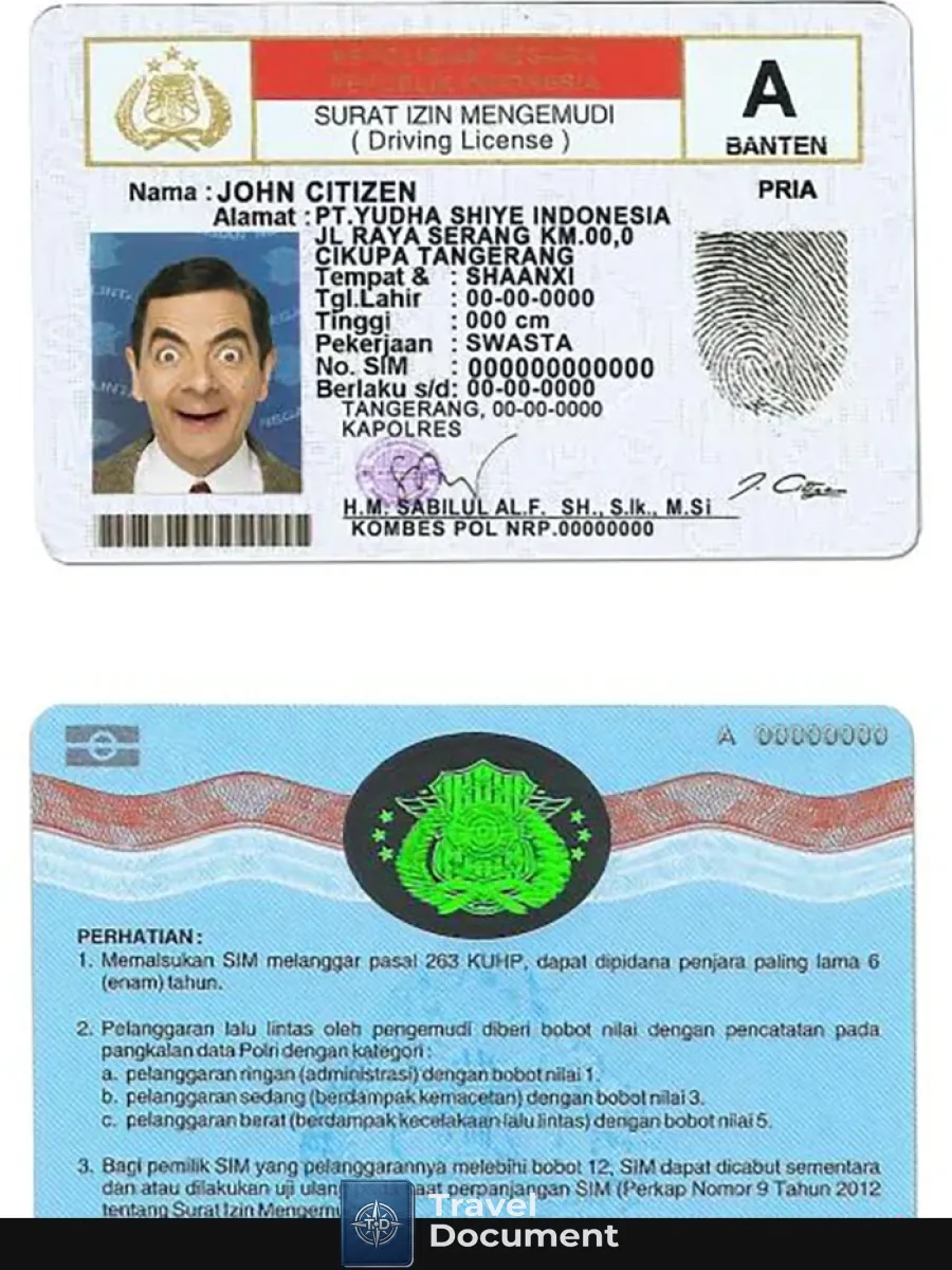 Indonesia Driving License — Driver License