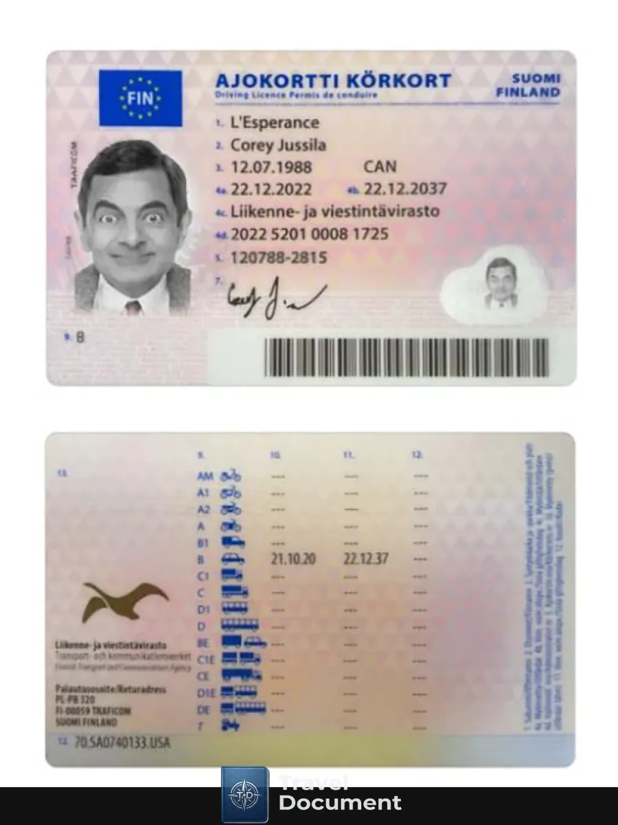 Finland Driving License 2022 Present — Driver License