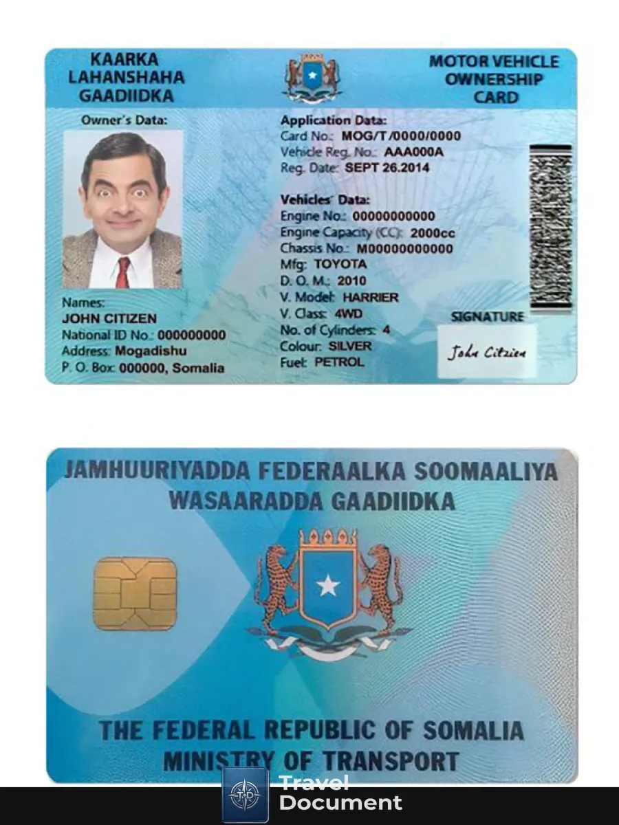 Somalia Driving License — Driver License