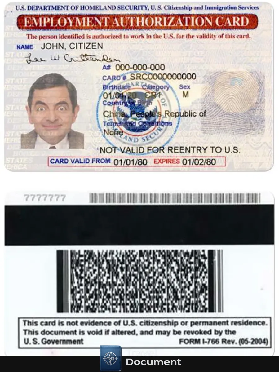 United States Employment Authorization Card — ID Cards