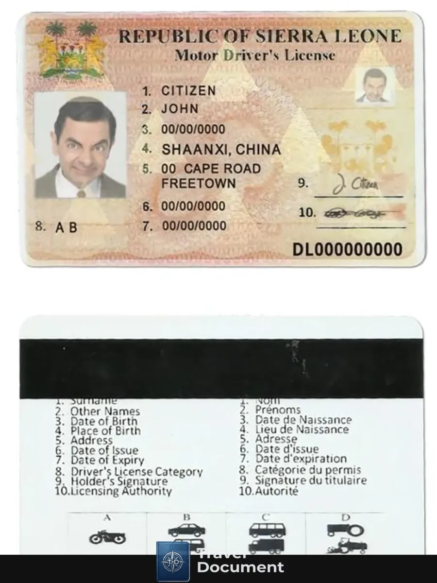 Sierra Leone Driving License — Driver License