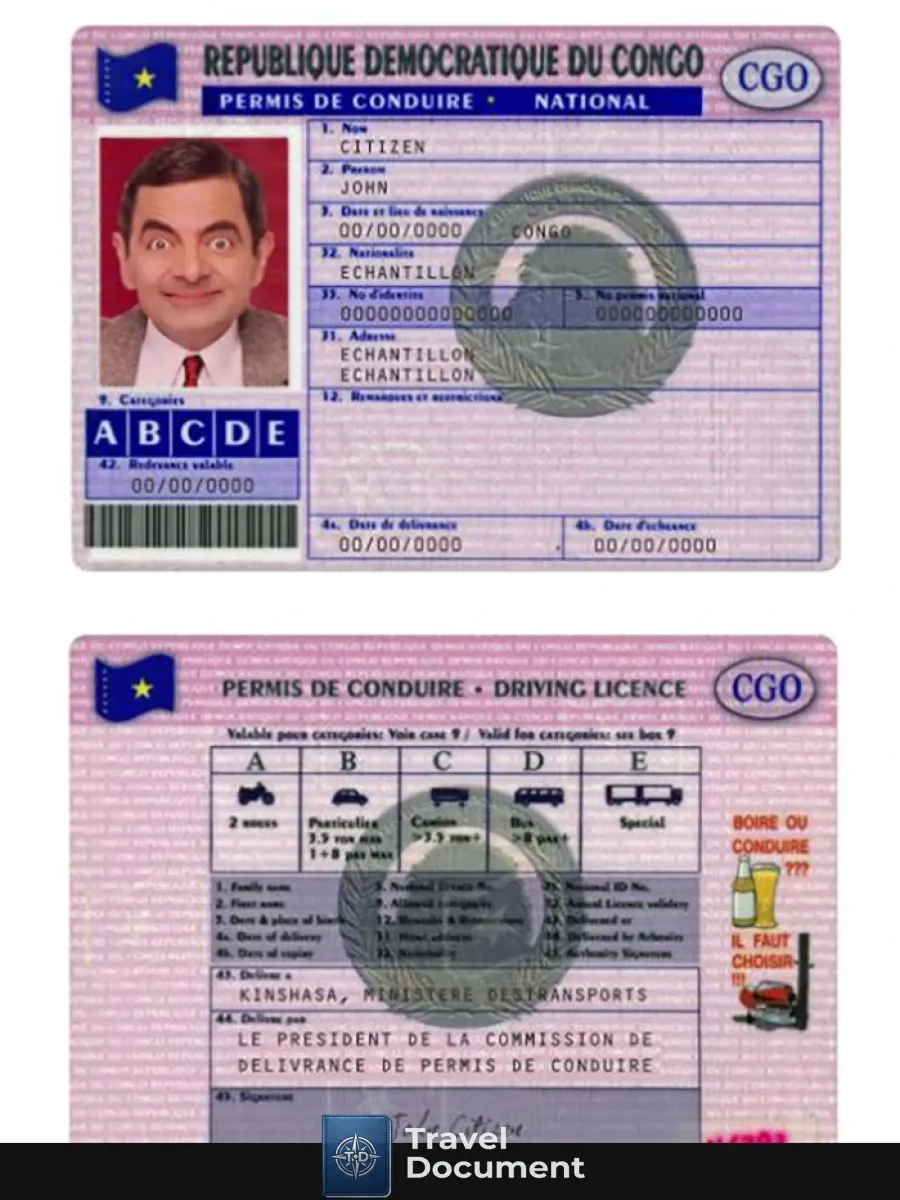 Congo Driving License Version 3 — Driver License