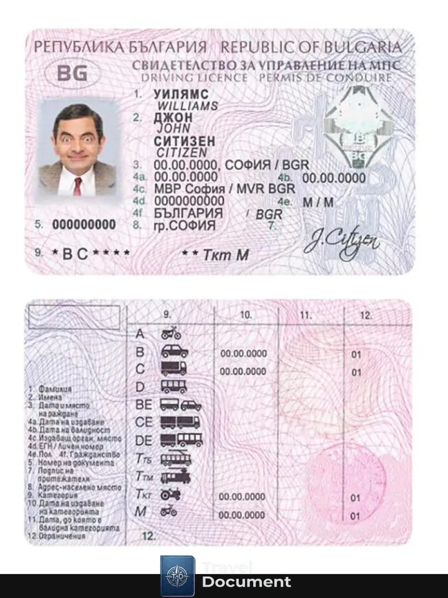 Bulgaria Driving License — Driver License