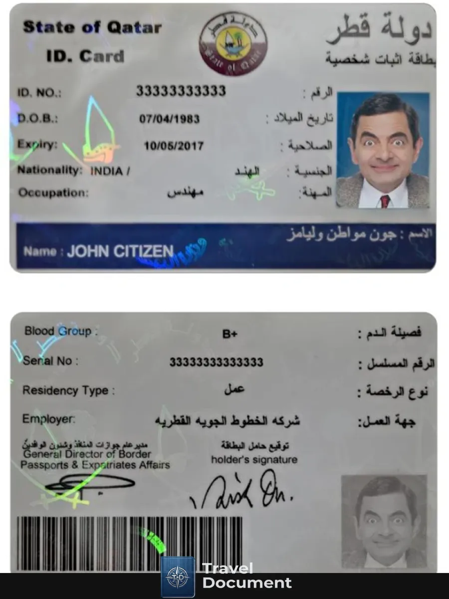 Qatar Id Card — ID Cards
