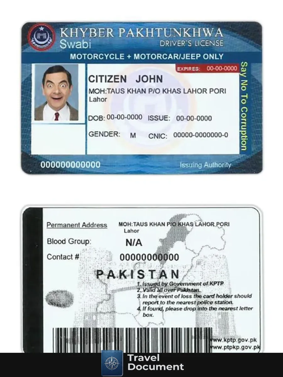 Pakistan Driver License — Driver License