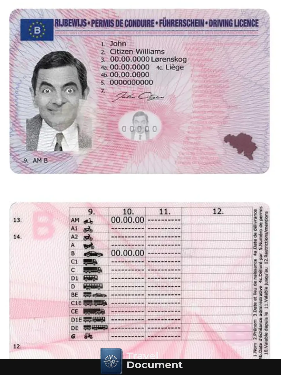 Belgium Driving License Psd Templateversion2 — Driver License