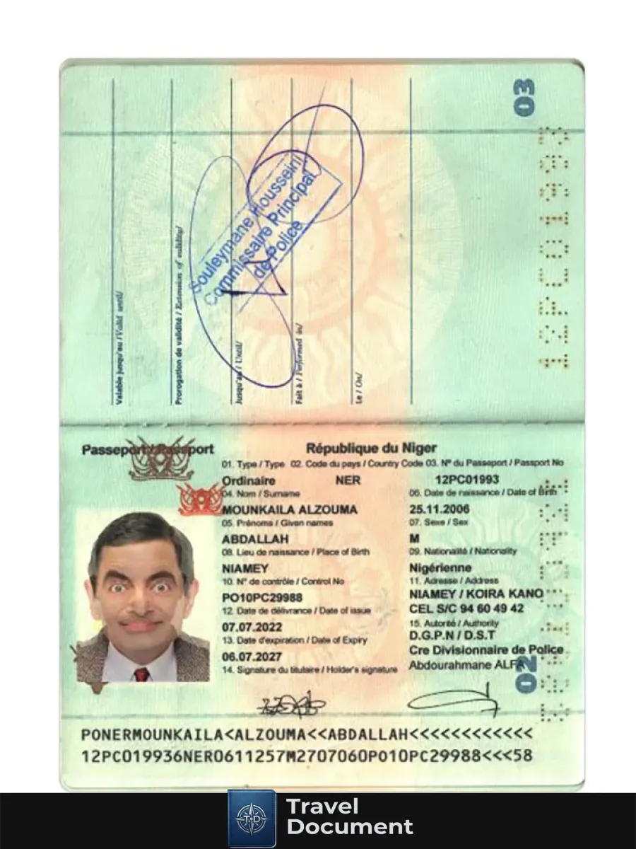 Niger Republic Passport 2022 Present — Passports