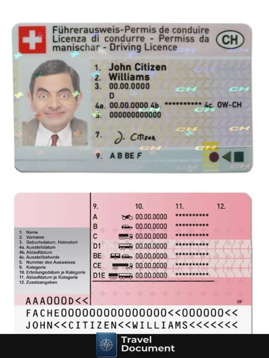 Switzerland Driving License — Driver License