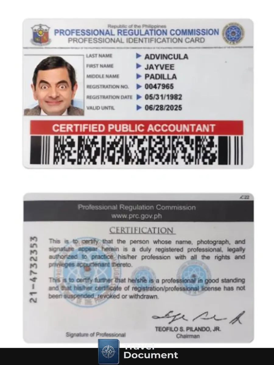 Philippines Professional Id Card — ID Cards