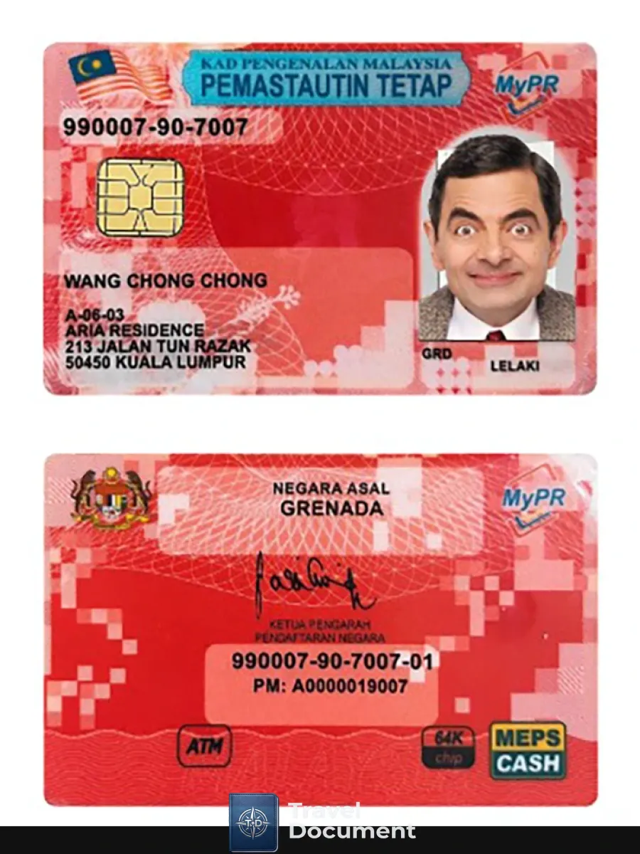 Malaysia Permanent Resident Card — ID Cards