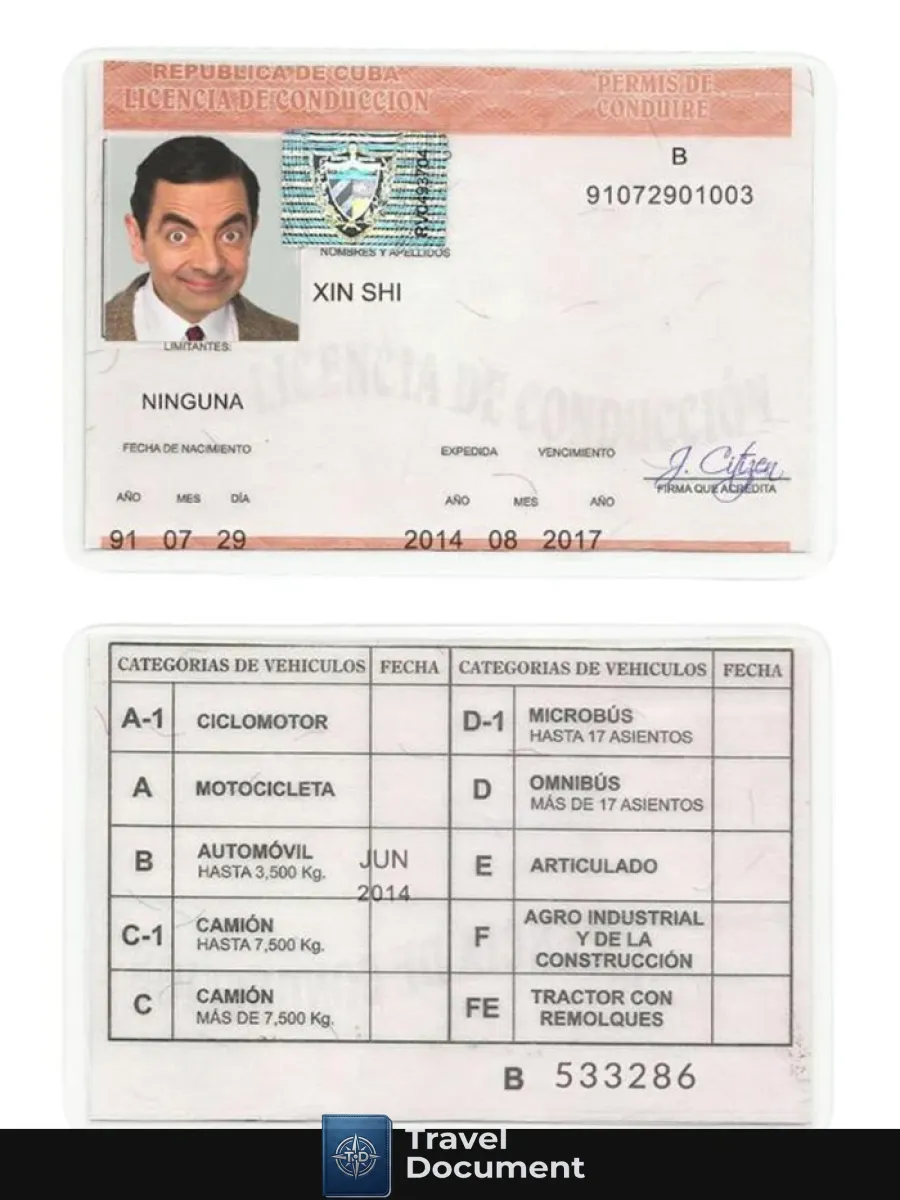 Cuba Driving License — Driver License