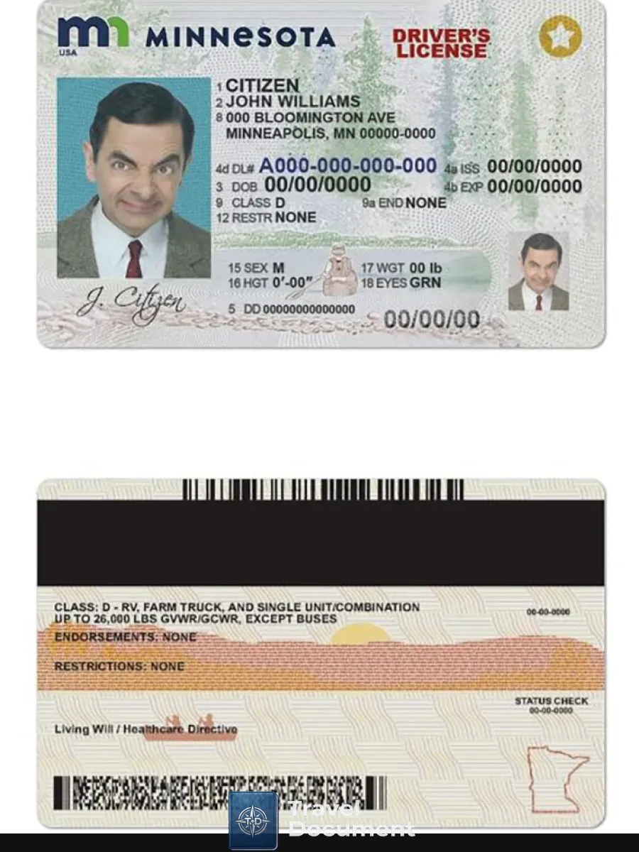 Usa Minnesota Driving License — Driver License