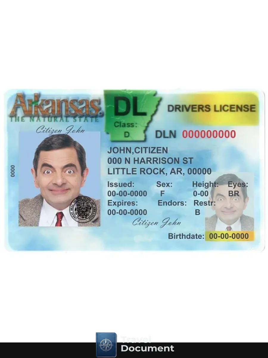 Usa Arkansas Dl Version 2 Front — Driver License