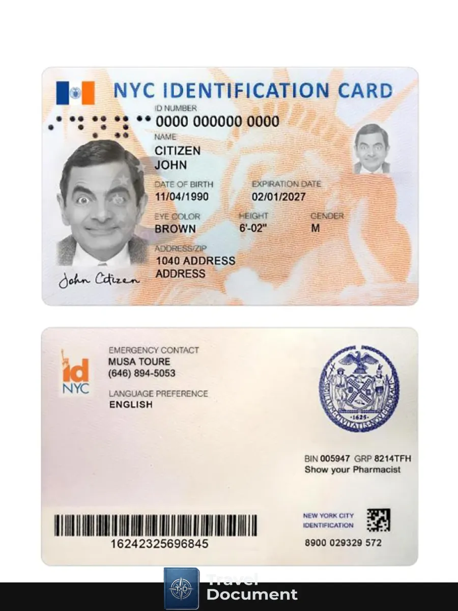 Usa New York New Id Card — ID Cards