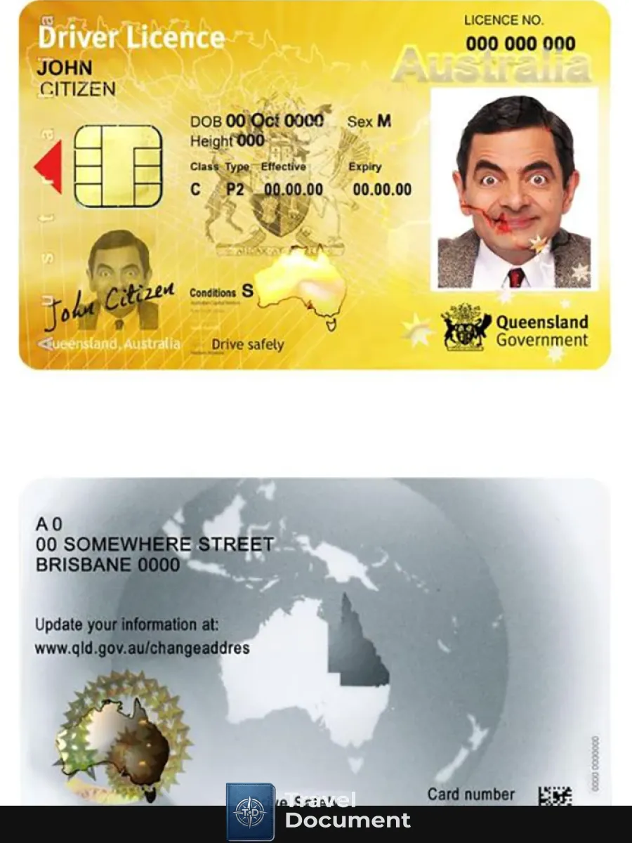 Australia Queensland State Driving License — Driver License