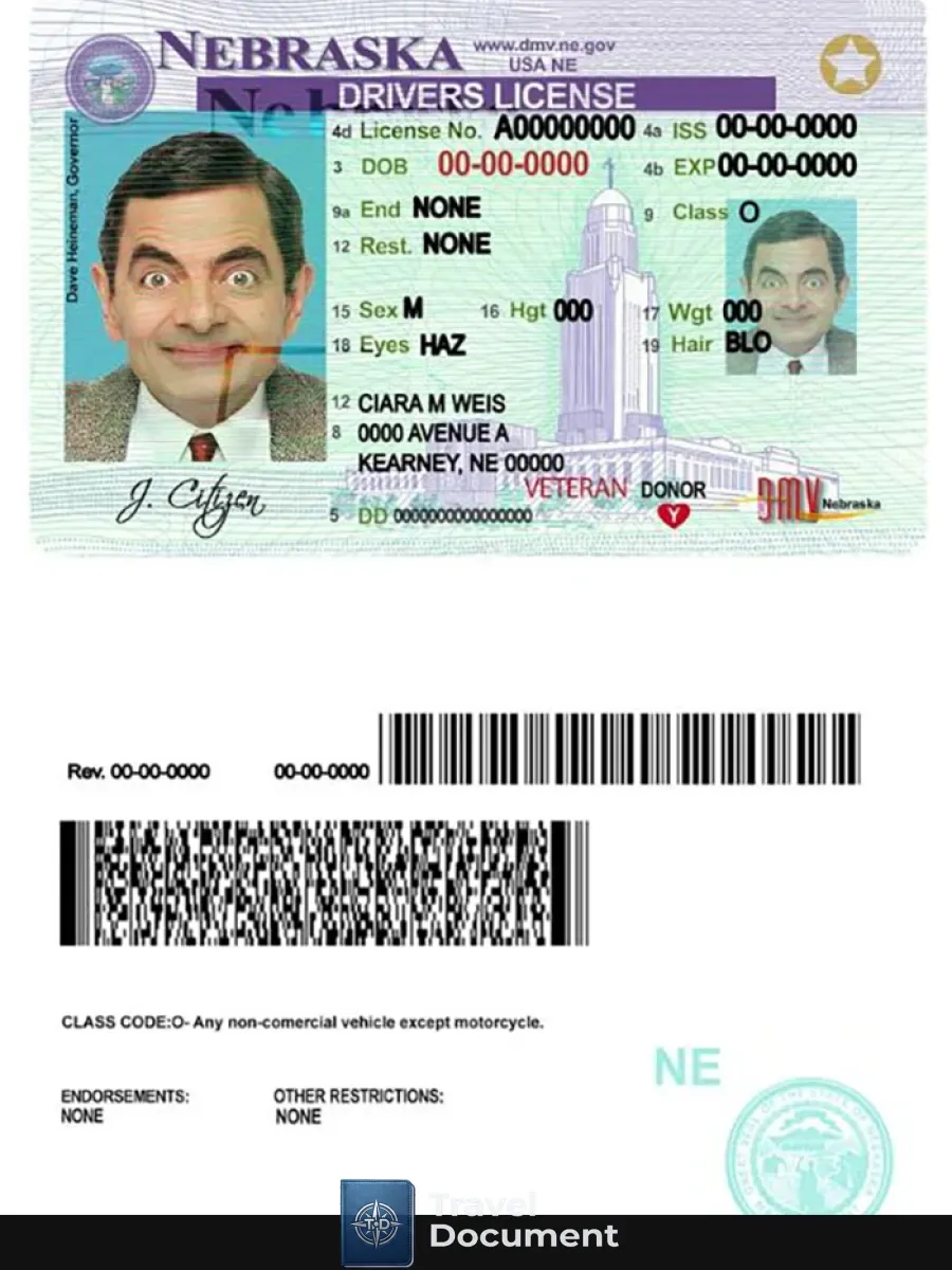Usa Nebraska Driving License — Driver License