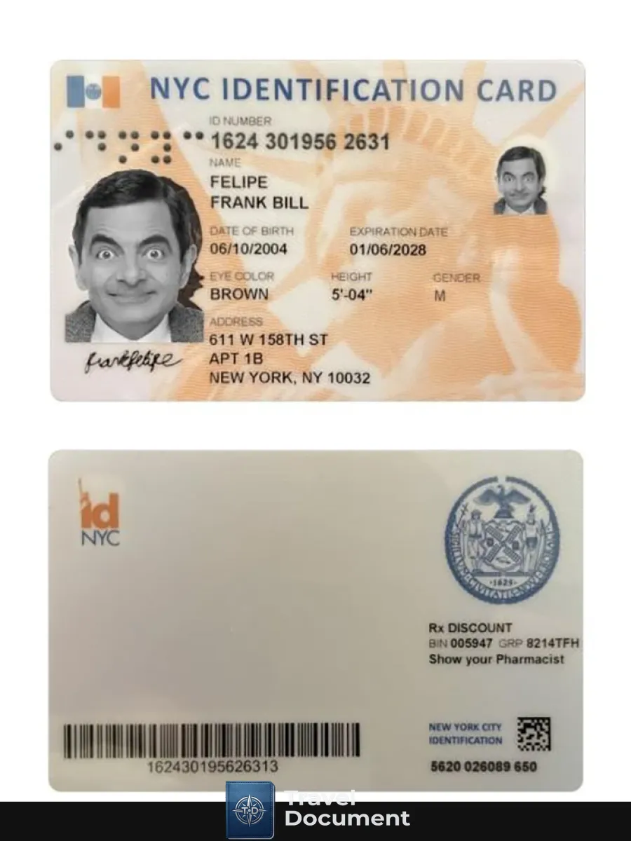 Usa New York Identification Card — ID Cards