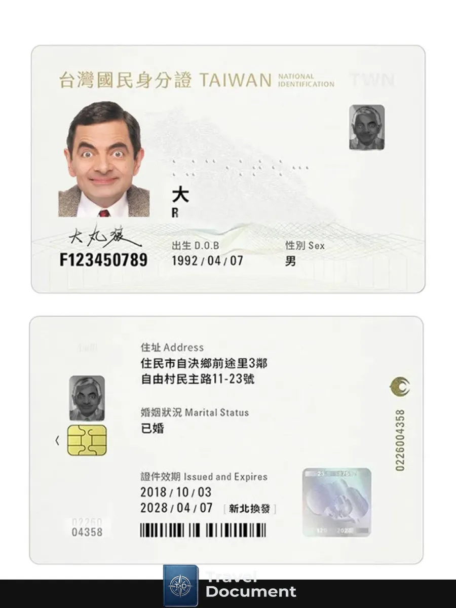 Taiwan Id Card 2018 Present — ID Cards